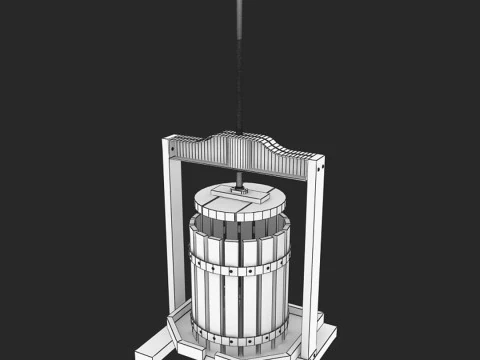 Prensa de vinho vintage Modelo 3D