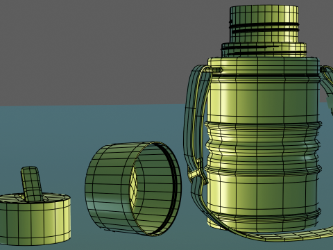 학교 물병 3D 모델