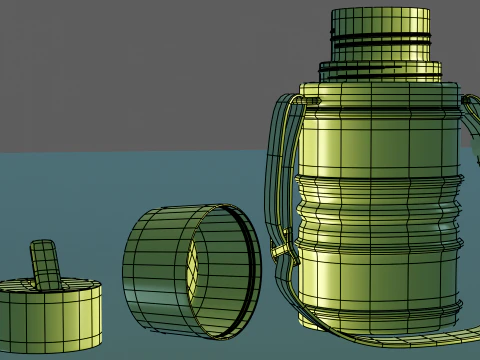 School Water Bottle 3D Model