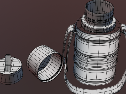 학교 물병 3D 모델