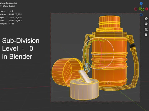 School Water Bottle 3D Model