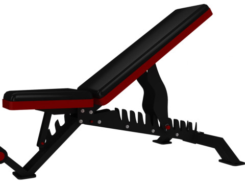 웨이트 벤치 로우 폴리 3D 모델