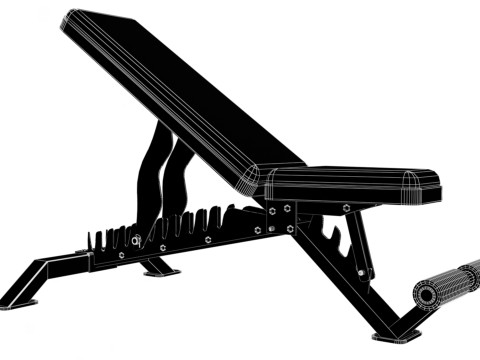 웨이트 벤치 로우 폴리 3D 모델