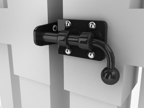 Section et porte de clôture blanche Modèle 3D