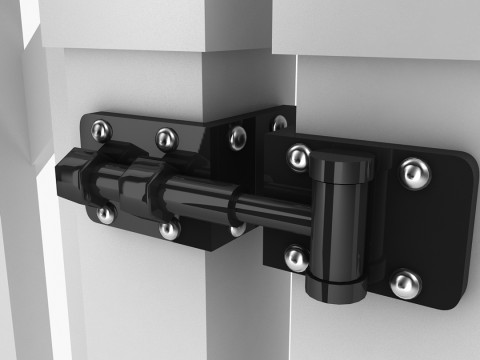 Section et porte de clôture blanche Modèle 3D