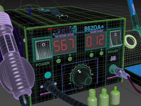 Rework- en soldeerstation 3D Model