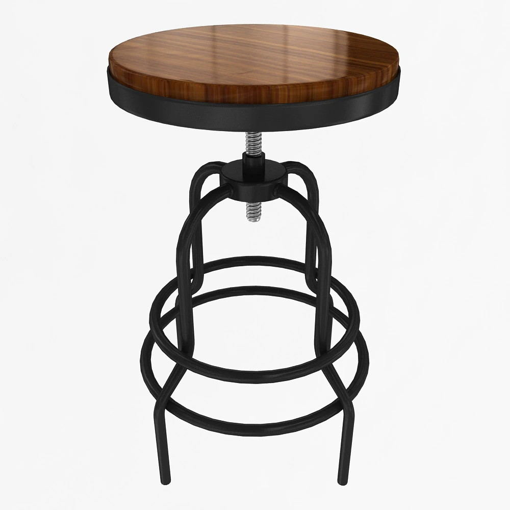 Industrial Mansard Stool 3D Model .c4d .max .obj .3ds .fbx .stl .blend 