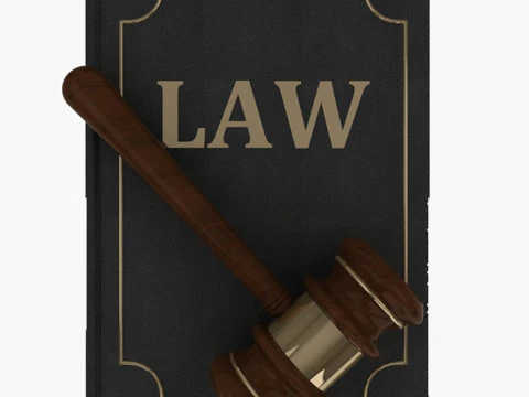 Lawyer Book And Gavel 3D Model