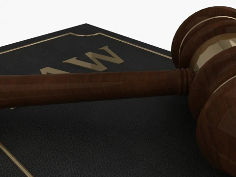 Lawyer Book And Gavel 3D Model