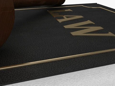 Lawyer Book And Gavel 3D Model