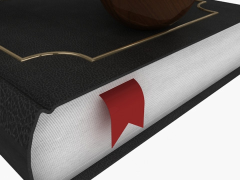 Lawyer Book And Gavel 3D Model