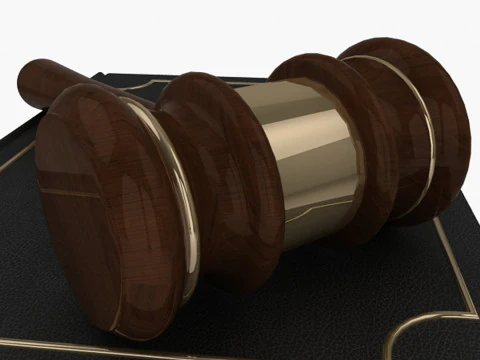 Lawyer Book And Gavel 3D Model