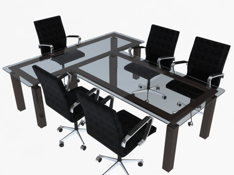 Ofis Sandalyeleri ve Masa 3D Model