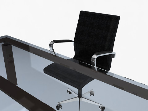 Офісні стільці та стіл 3D Модель