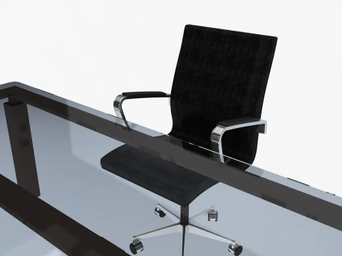 Office Chairs and Table 3D Model