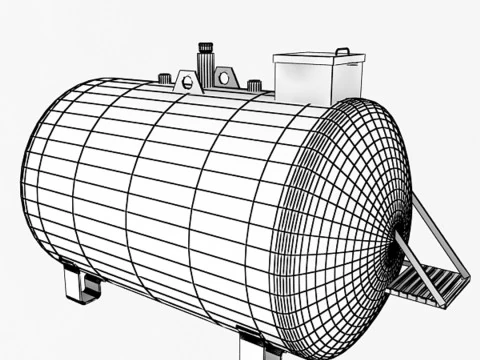 Oil Storage Tank 3D Model