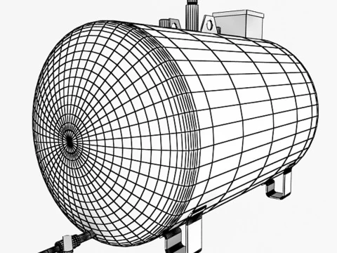 Oil Storage Tank 3D Model