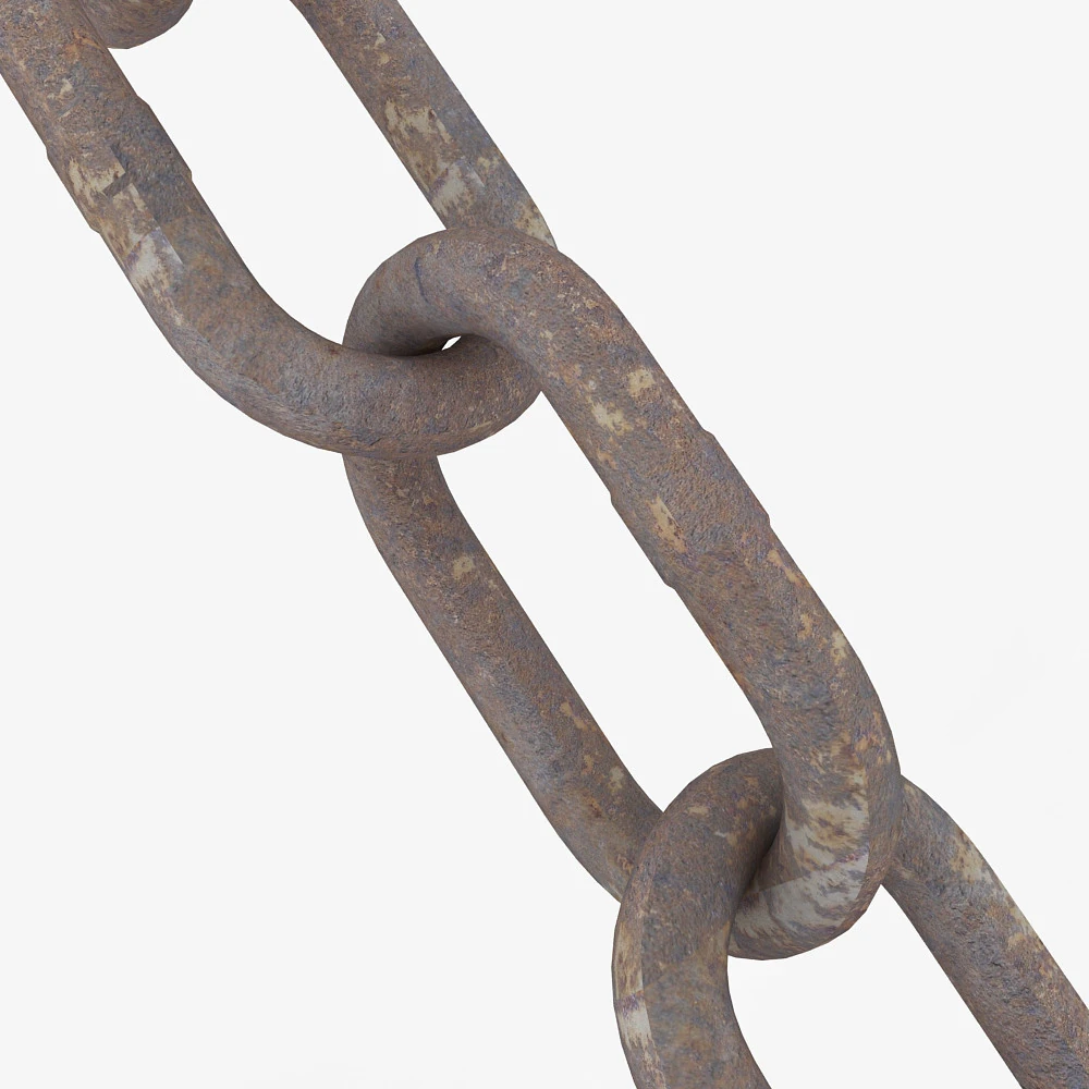 Old Steel Chain 3D Model .c4d .max .obj .3ds .fbx .stl .blend 