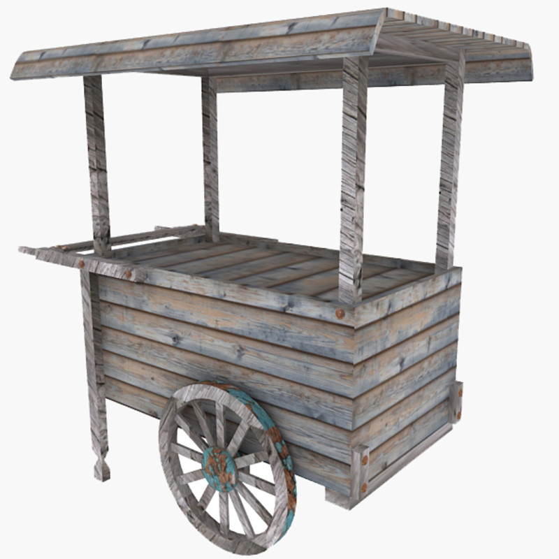 旧餐车 3D 模型 .c4d .max .obj .3ds .fbx .stl .blend