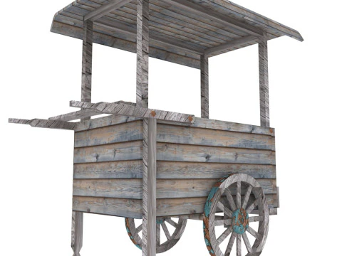 Old Food Cart 3D Model