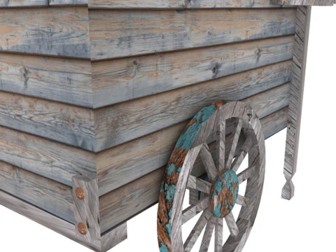 Old Food Cart 3D Model