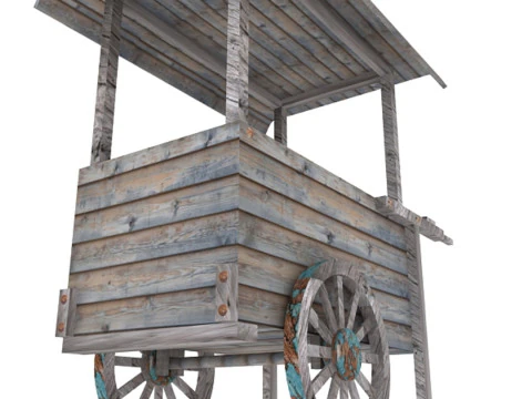 Old Food Cart 3D Model