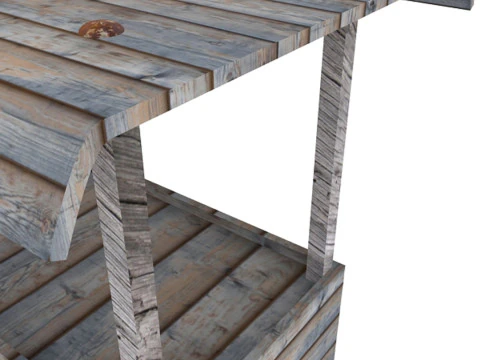 Old Food Cart 3D Model