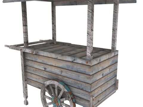 Old Food Cart 3D Model
