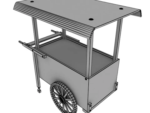 Old Food Cart 3D Model