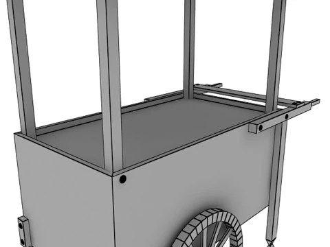 Old Food Cart 3D Model
