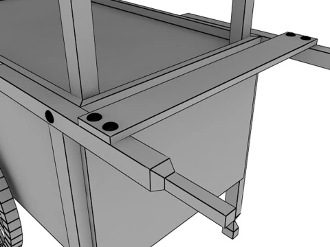 Old Food Cart 3D Model