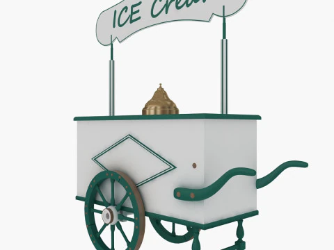 Old Ice Cream Cart 3D Model