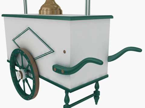 Old Ice Cream Cart 3D Model