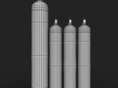산소탱크 3D 모델