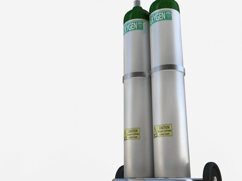 스탠드가 있는 산소 탱크 3D 모델