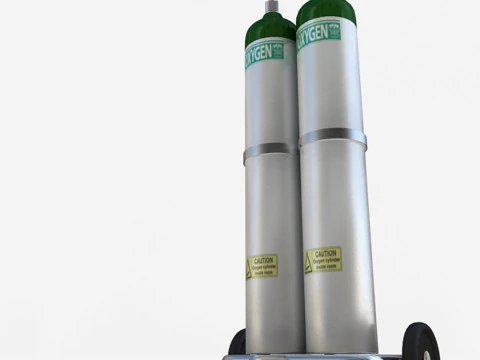 Tanques de ox&iacute;geno con soporte Modelo 3D