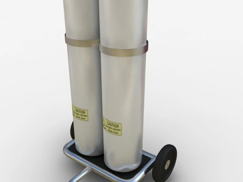 Oxygen Tanks with Stand 3D Model