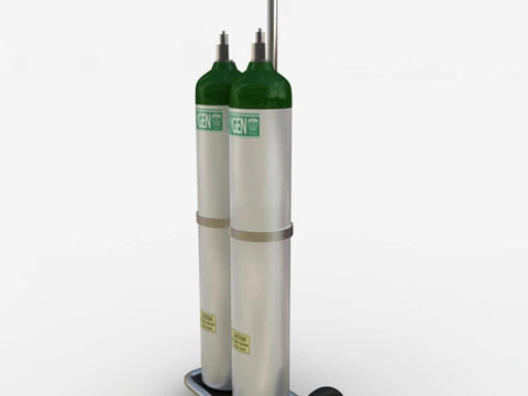 Oxygen Tanks with Stand 3D Model