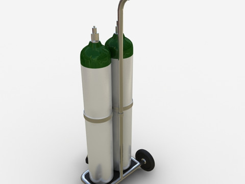 स्टैंड के साथ ऑक्सीजन टैंक 3D मॉडल