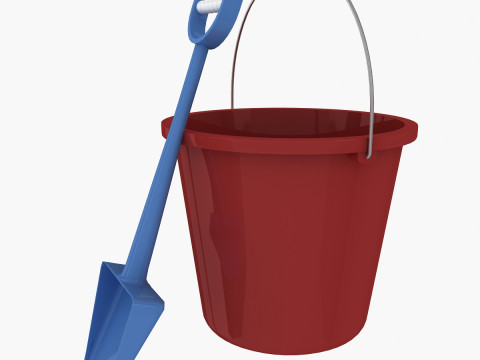 Plastic Bucket Shovel 3D Model