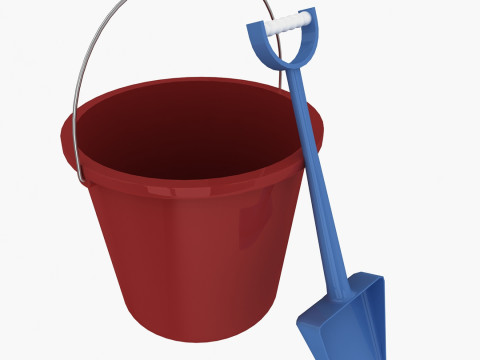 Plastic Bucket Shovel 3D Model