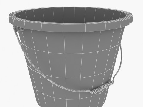 Plastic Bucket Shovel 3D Model