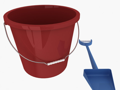 Plastic Bucket Shovel 3D Model