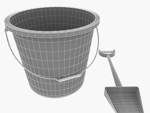 Plastic Bucket Shovel 3D Model