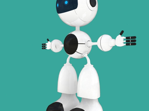 Robô Android com IA Modelo 3D