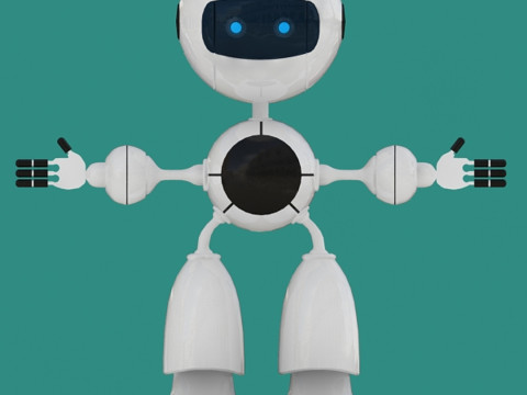 Robô Android com IA Modelo 3D