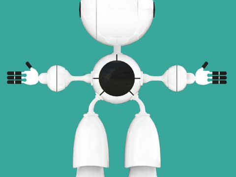 Robô Android com IA Modelo 3D