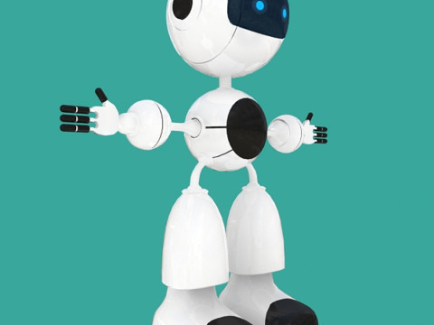 Robô Android com IA Modelo 3D
