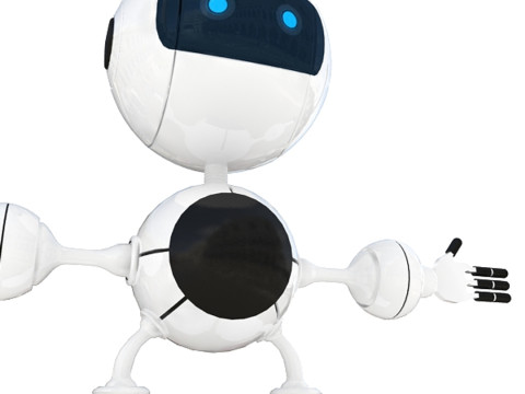 Robô Android com IA Modelo 3D