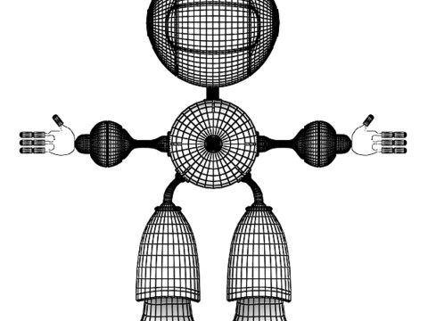 Robô Android com IA Modelo 3D
